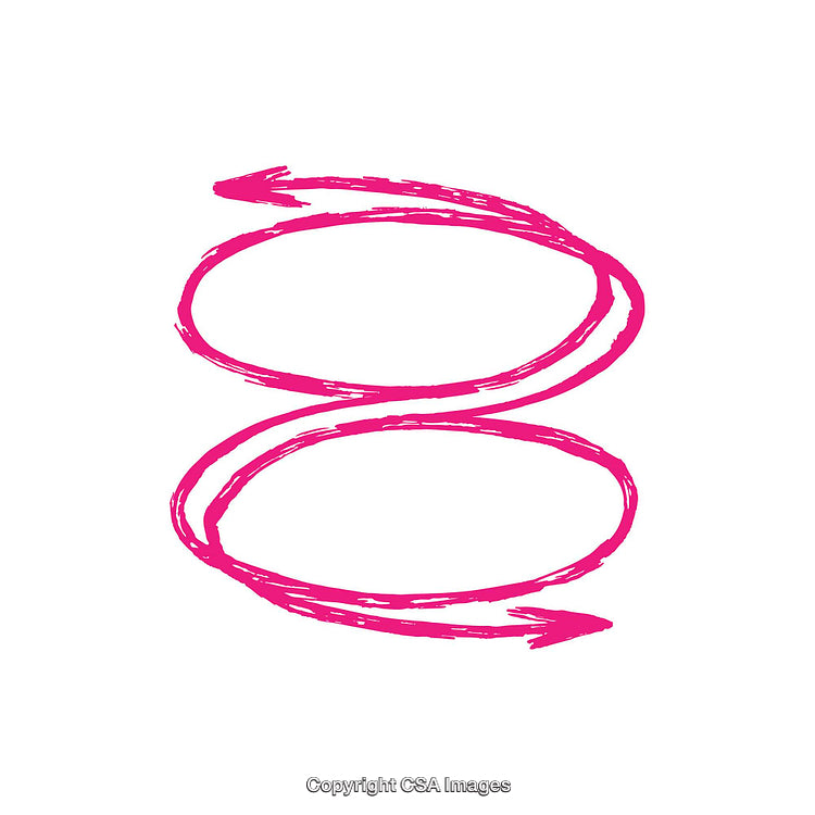 Pink Sketchy Double Spiral Arrows in a White Background Illustration