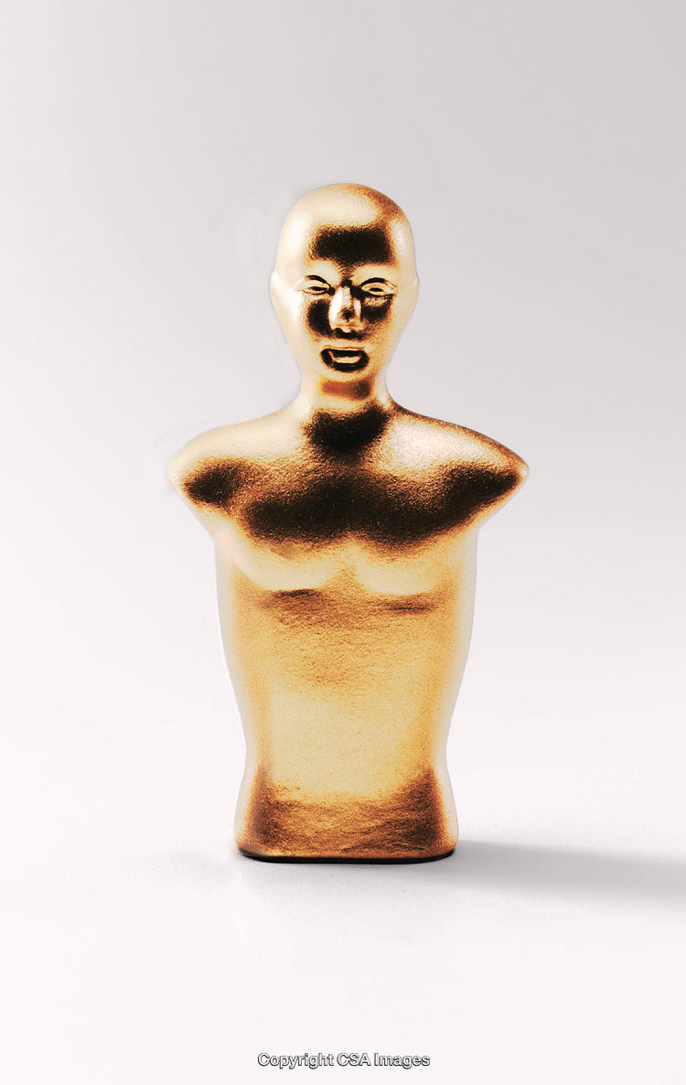 Abstract Golden Figurine with Modern and Artistic Design Background