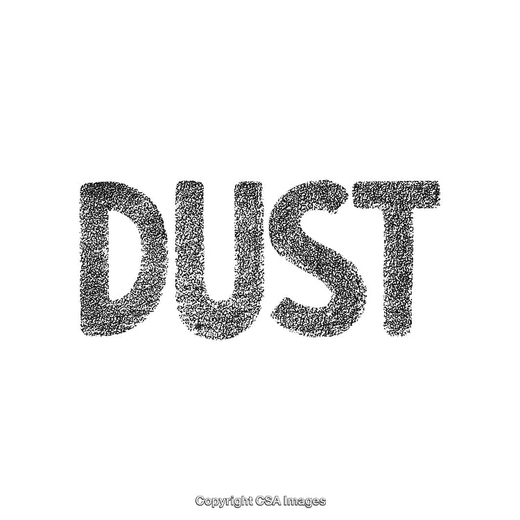 Dusty Typography on White Background Depicting Particle-Like Text Appearance