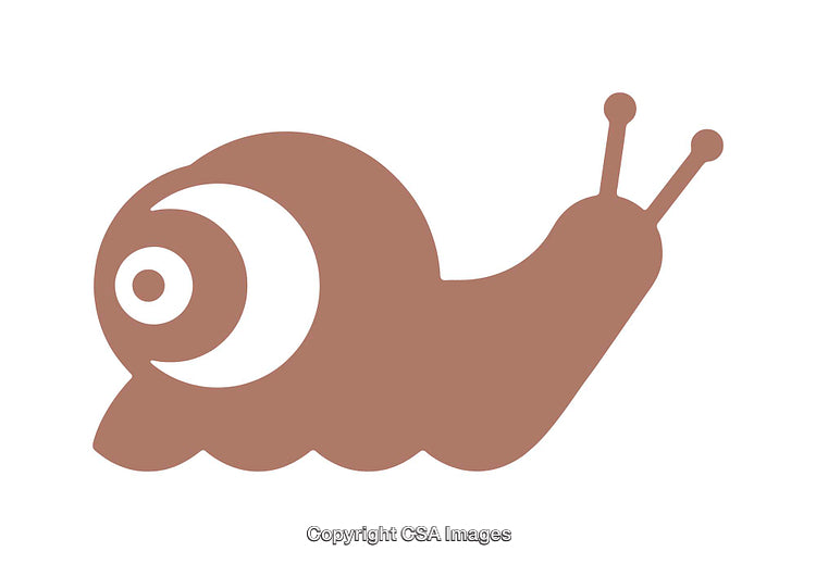 Minimalist Snail Icon in Simple Brown Style with Circular Details