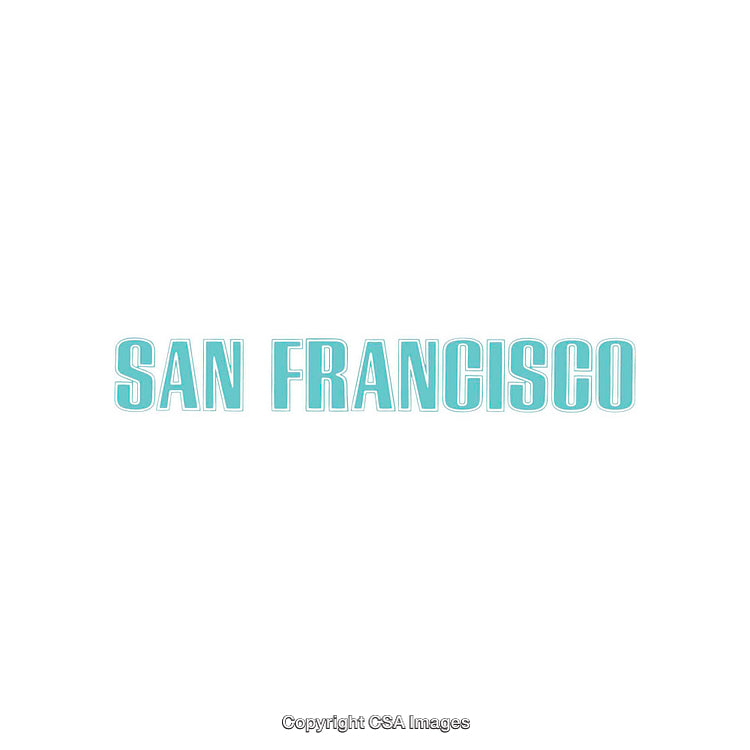San Francisco Text in Stylish Blue Typography on White Background