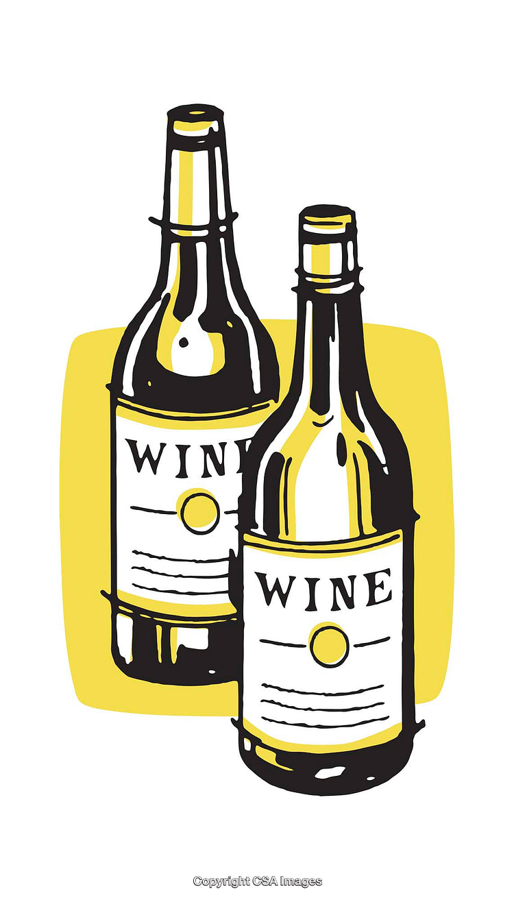 Stylized Illustration of Wine Bottles with Minimalist Design