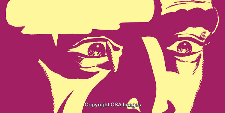 Pop Art Style Close-Up of a Face with Speech Bubble