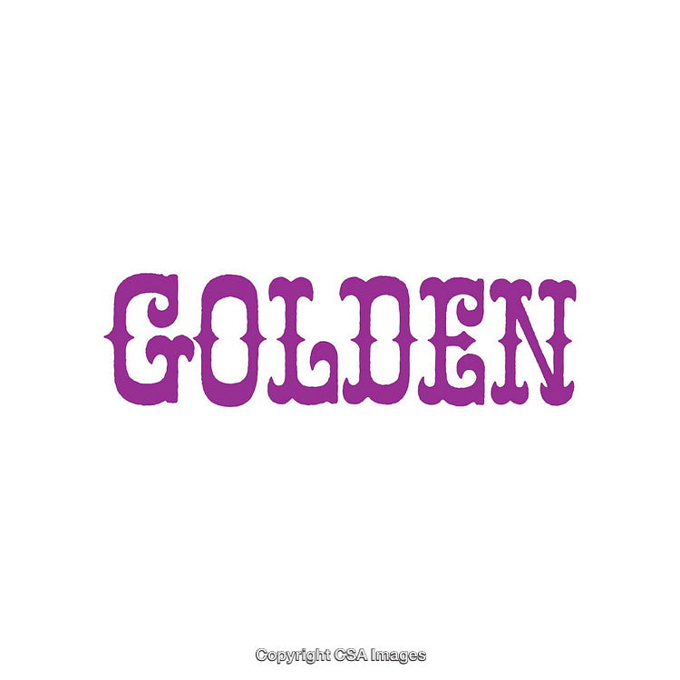 Purple Word Graphic Featuring the Text 'Golden' in Decorative Typeface