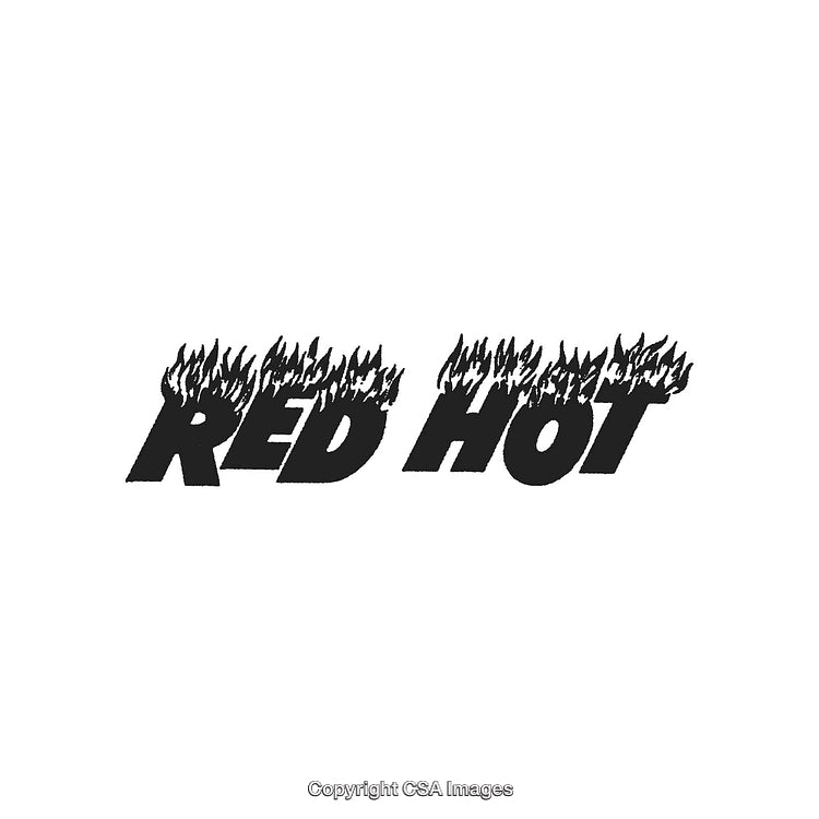 Burning Text Effect of the Words 'Red Hot' on White Background