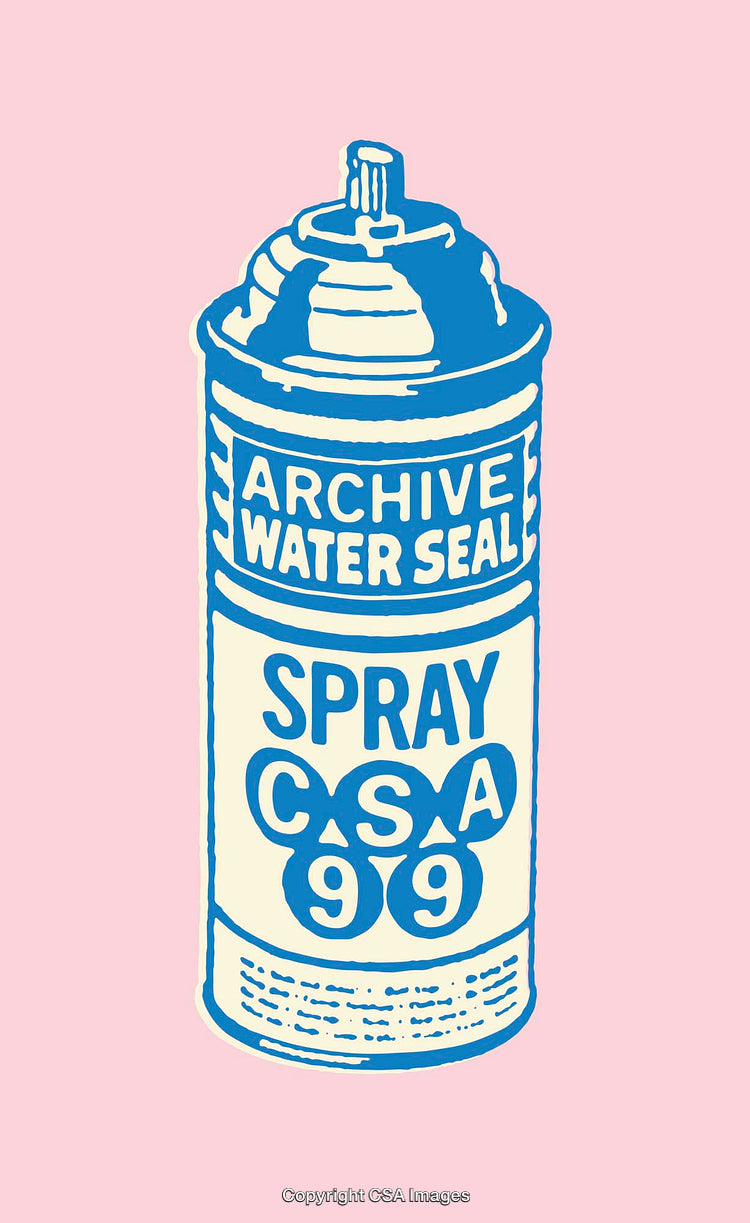 Vibrant Line Art Illustration of a Retro Spray Can Design