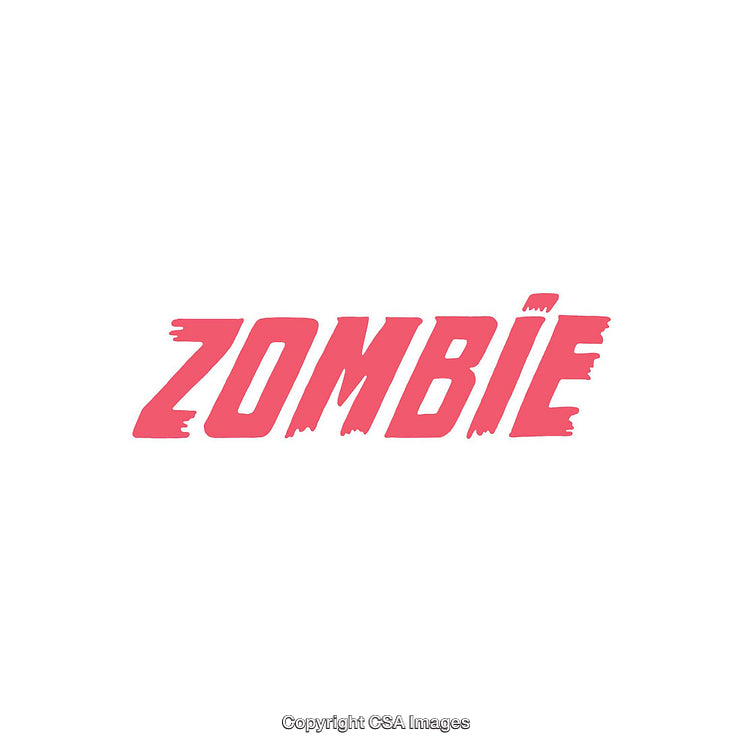 Bold Pink Zombie Typography on Minimalist White Background