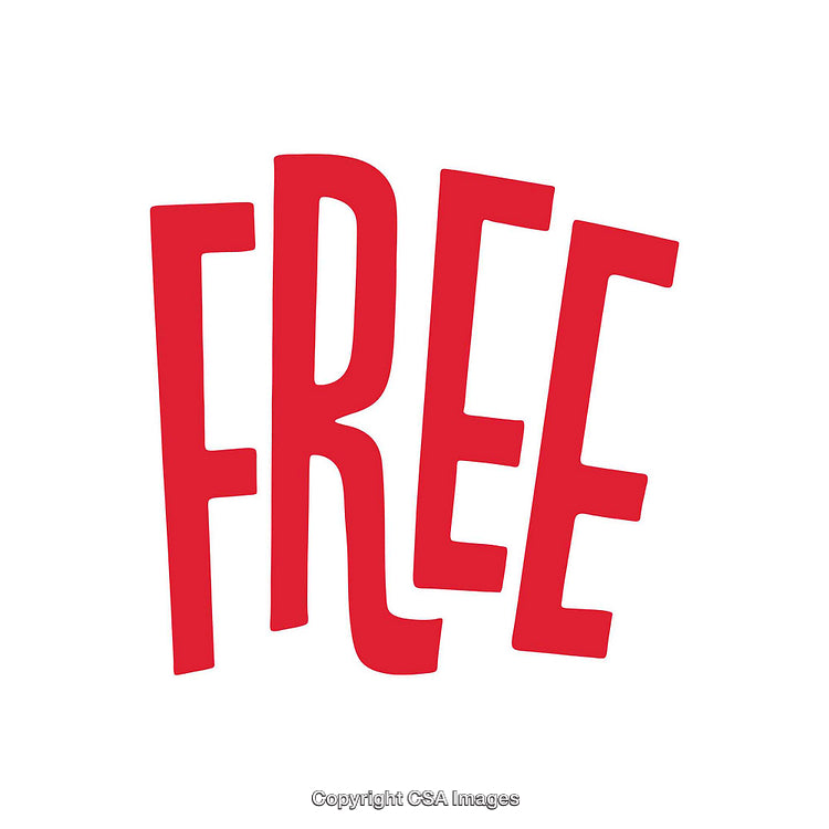 Red Typography Design Displaying the Word Free on a White Background