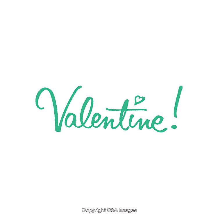 Handwritten Valentine Text with a Green Lettering Design and Heart Accent