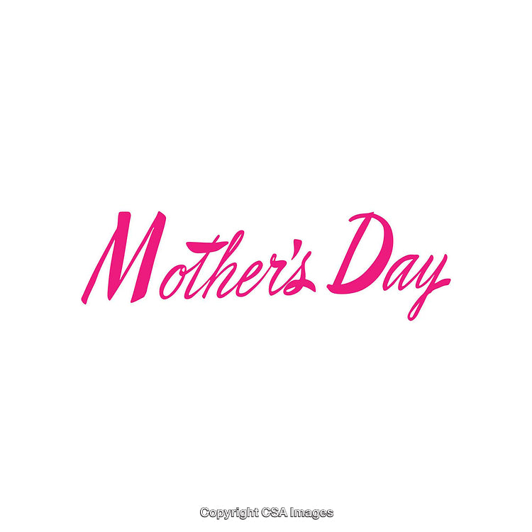 Pink Mother's Day Text on a Simple White Background