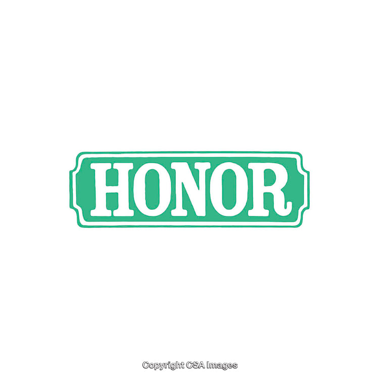 Green Honor Typography Design on a Clean White Background Layout