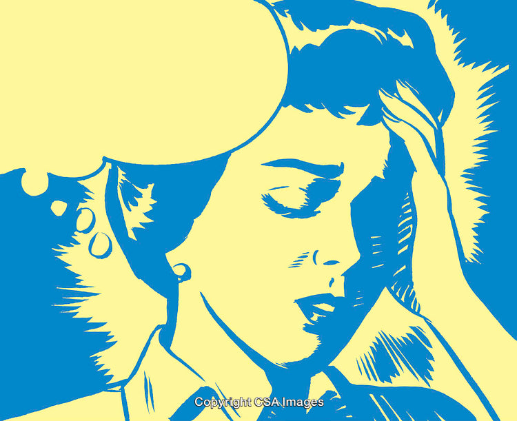 Pop Art Style Scene Featuring a Contemplative Woman in Retro Comic Design