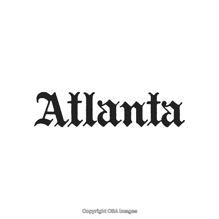 Atlanta Wordmark in Gothic Typeface on White Background