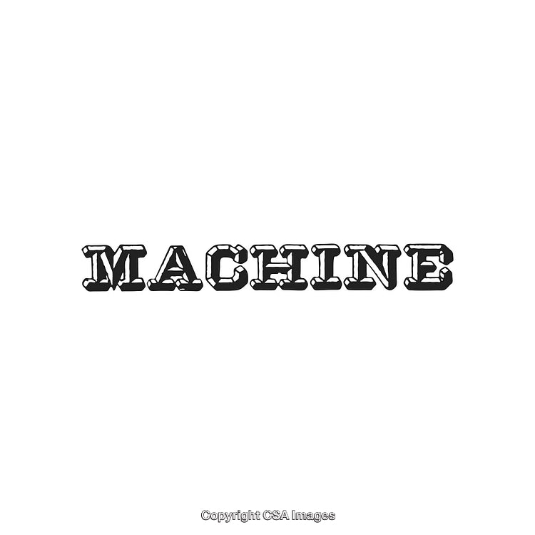 Bold Stylized Text Design with the Word 'Machine' on White Background