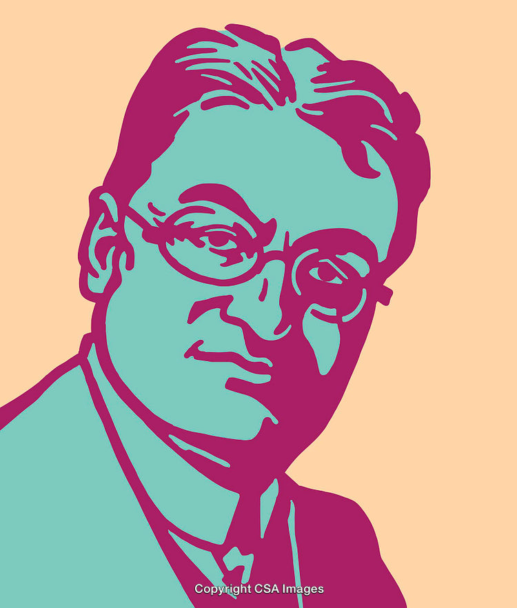 Colorful Line Art Illustration of a Man in Portrait Style