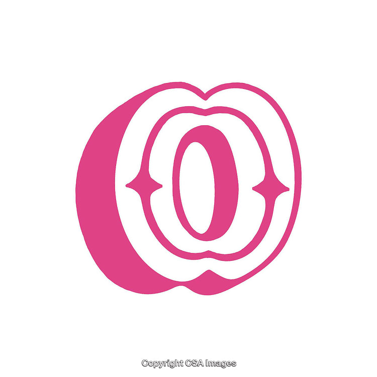 Stylized Pink and White Letter O Illustration on White Background