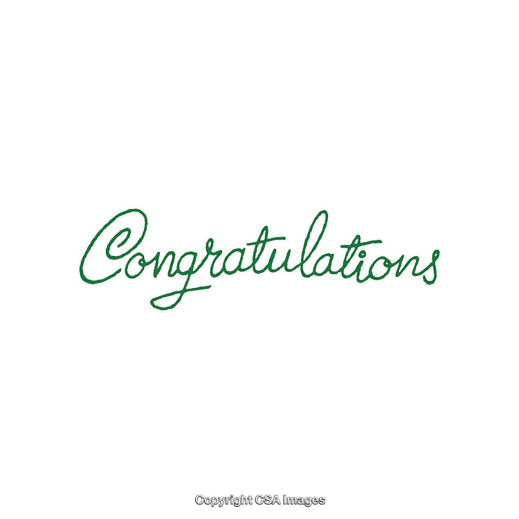 Elegant Green Calligraphy Spelling the Word 'Congratulations' in Script