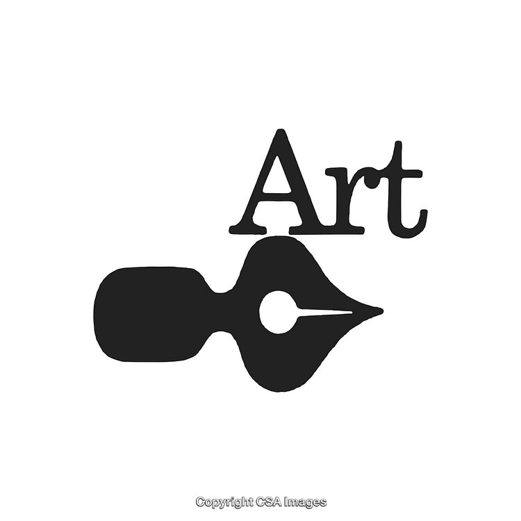 Creative Art Logo Featuring Calligraphy Pen and Stylish Typography Design
