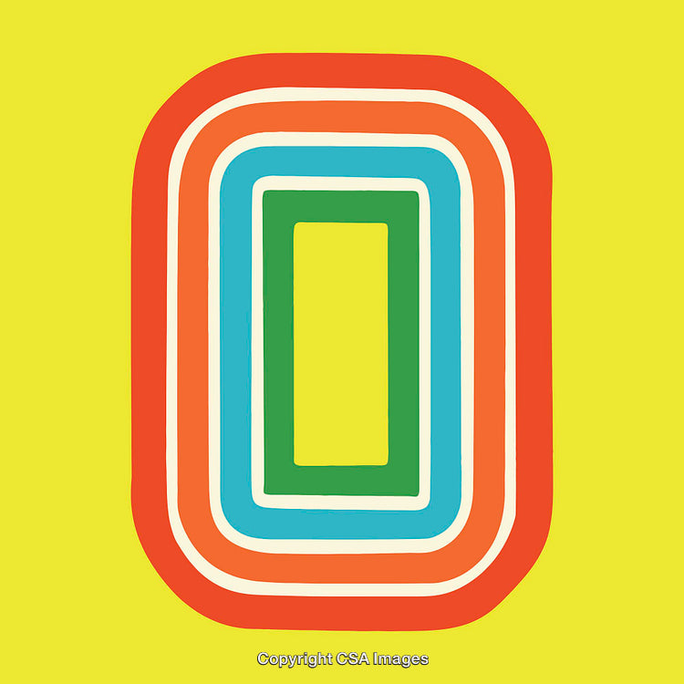 Colorful Illustration of the Letter O in a Retro Style Design