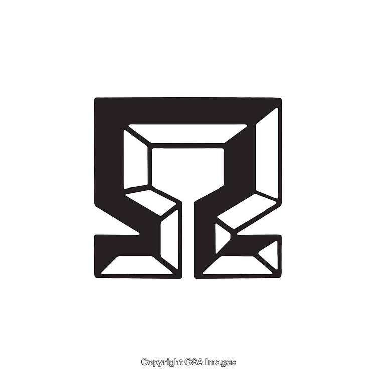 Stylized Representation of a Geometric Greek Omega Symbol
