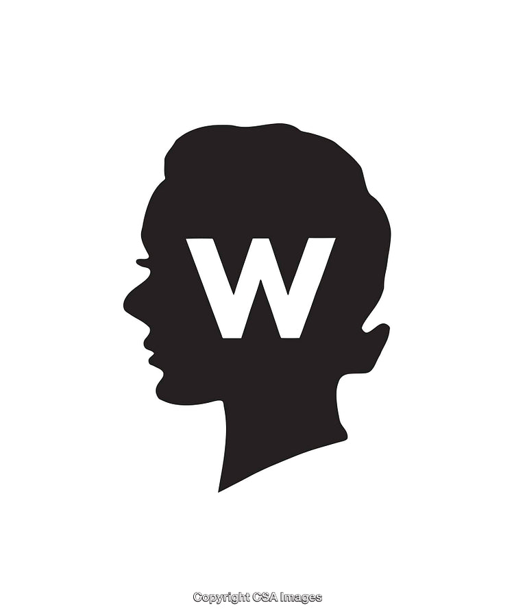 Silhouette Artwork Featuring Monogram Letter W in Stylish Design