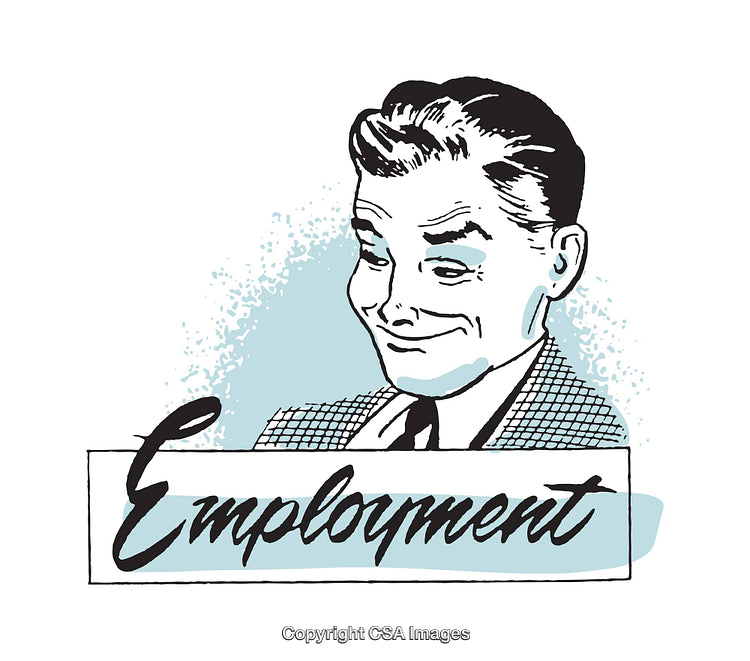 Retro Comic Style Illustration About Employment and Work Opportunities