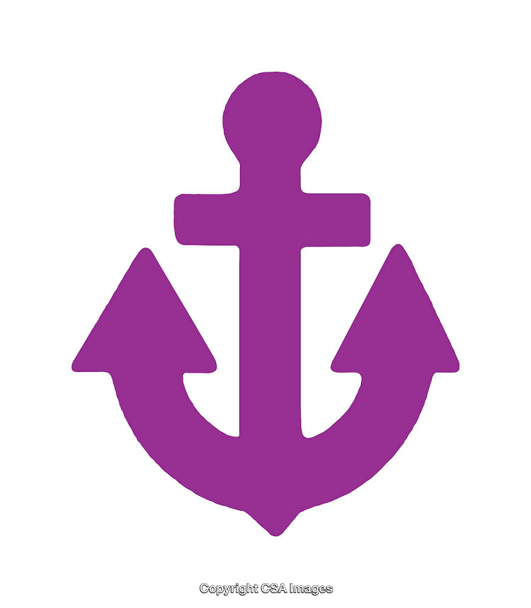 Purple Anchor Icon Representing Maritime and Nautical Themes on White Background