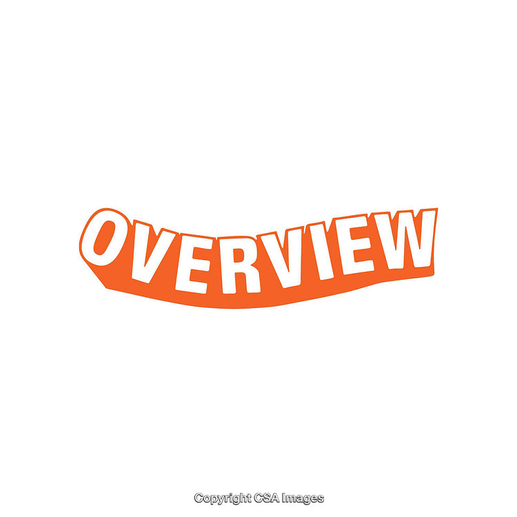 Bright Orange Overview Text Illustration on White Background