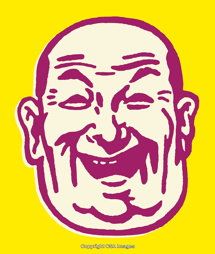 Colorful Illustration of a Smiling Character with Bold Yellow Background