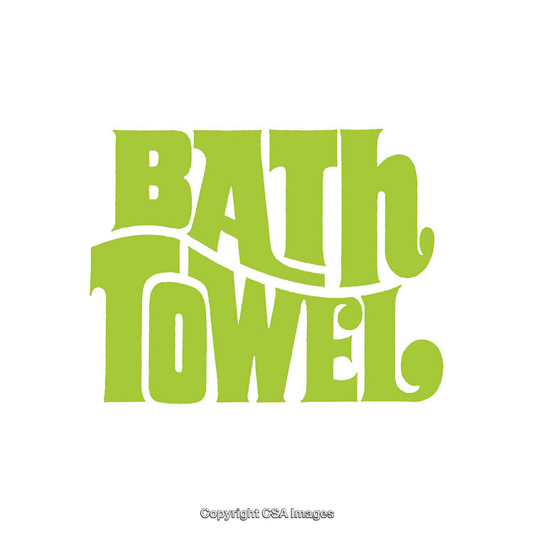 Vintage Green Text Design Displaying the Words 'Bath Towel'