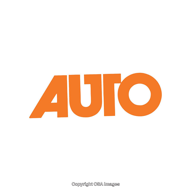 Bold Orange Auto Text Logo Design on White Background