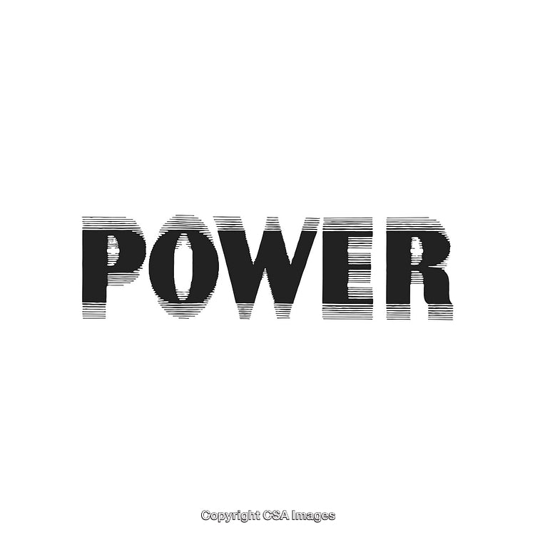 Powerful Concept Depicted with Distorted Text Over a Minimal White Background