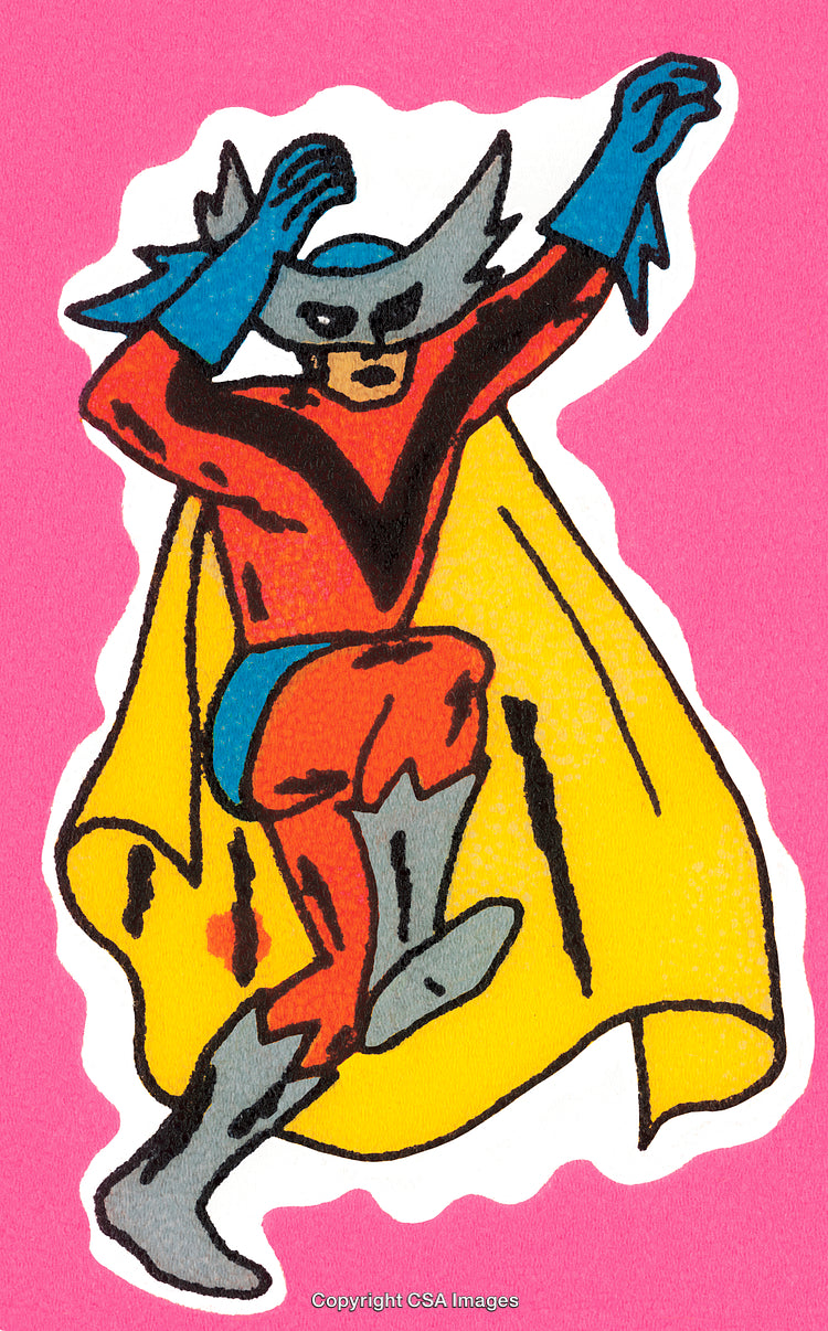Vivid Comic Style Hero Drawing with Bright Costume and Energetic Pose