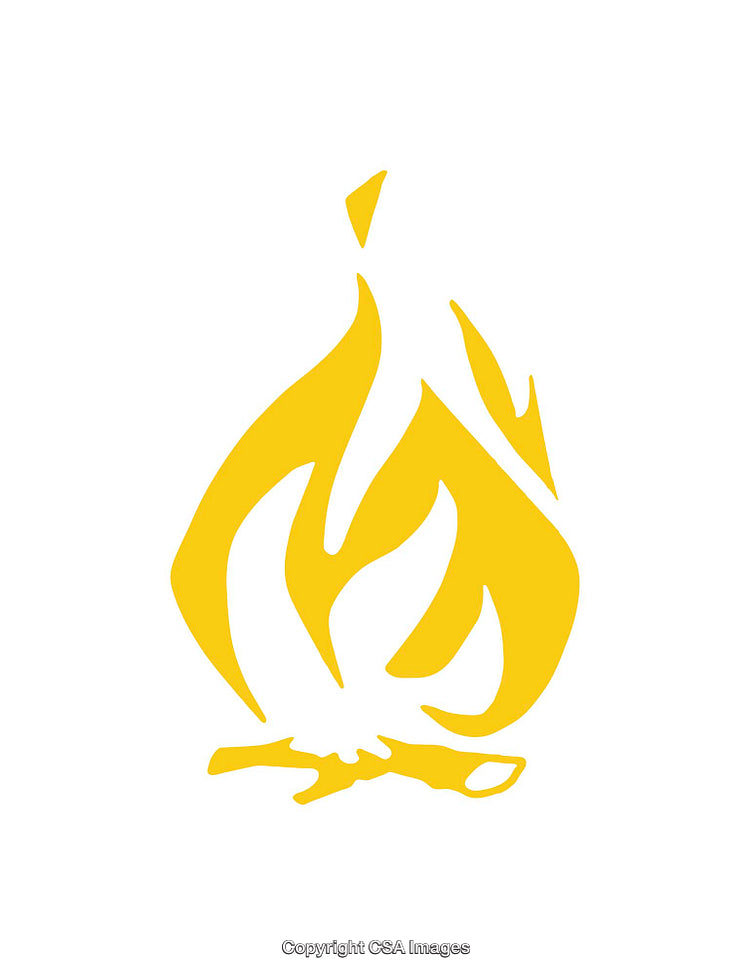 Yellow Campfire Icon Illustration on a White Background