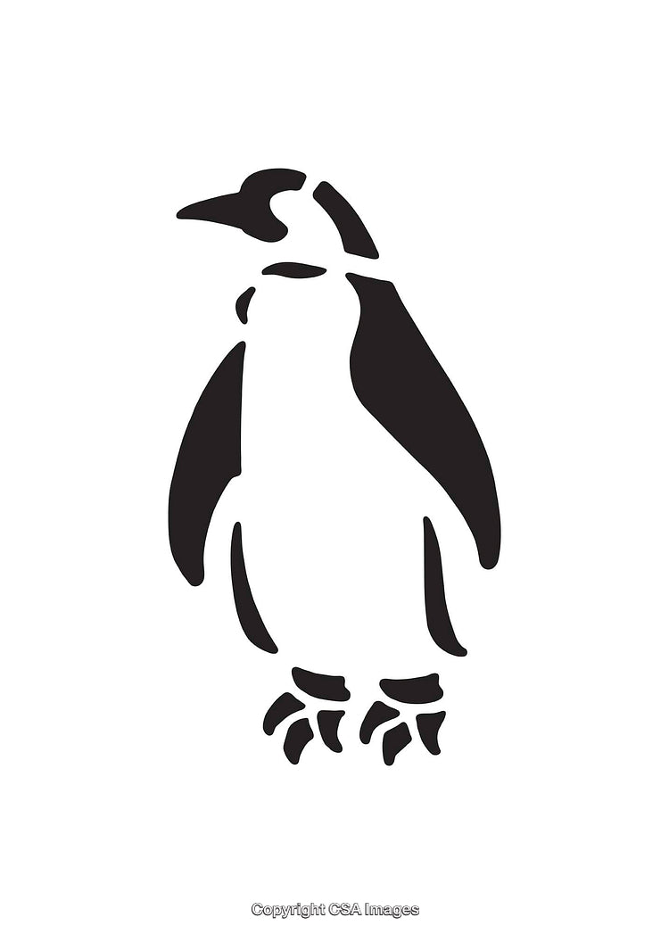 Minimalist Black and White Penguin Silhouette Icon Artwork