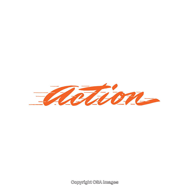 Dynamic Orange Action Typography With Motion Effects on Clean White Background