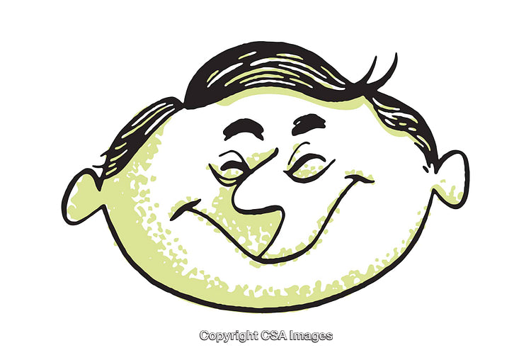 Whimsical Cartoon Face with a Friendly Smile in Vibrant Colors