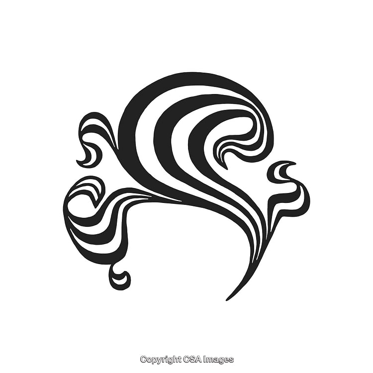 Abstract Black and White Swirling Decorative Design Ornament