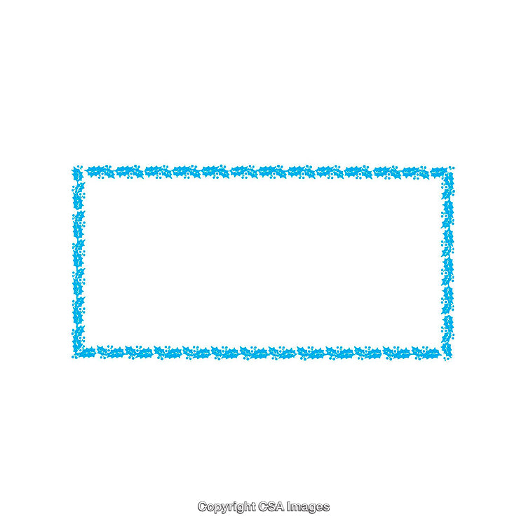 Blue Decorative Rectangular Border Isolated On A White Background