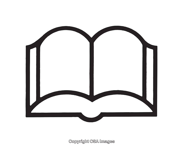 Minimalist Black and White Icon of an Open Book