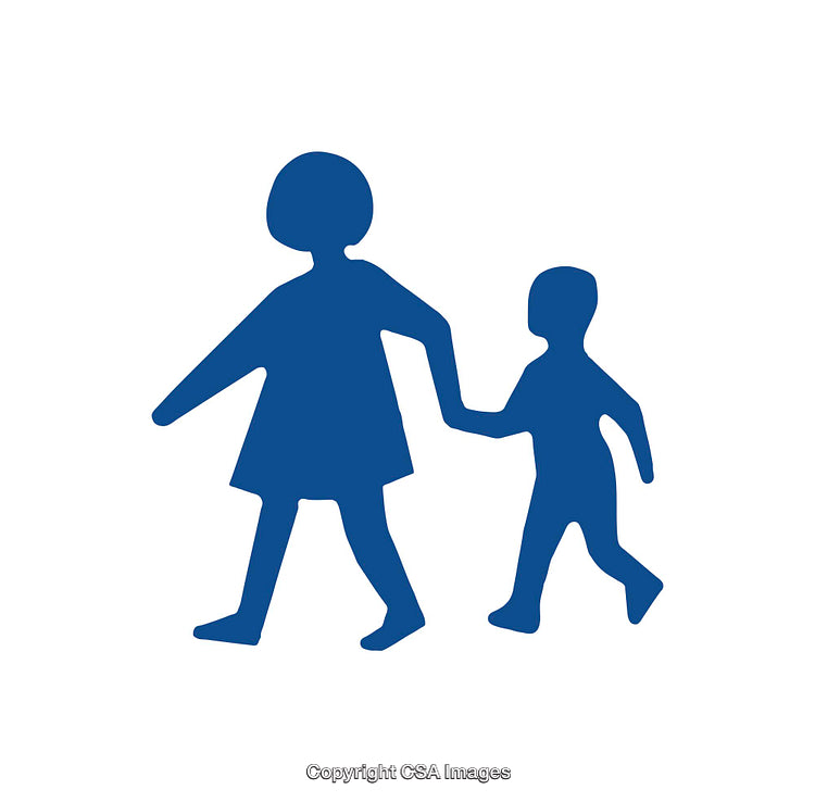 Blue Silhouette Icon Showing Two People Holding Hands in Safety Symbol