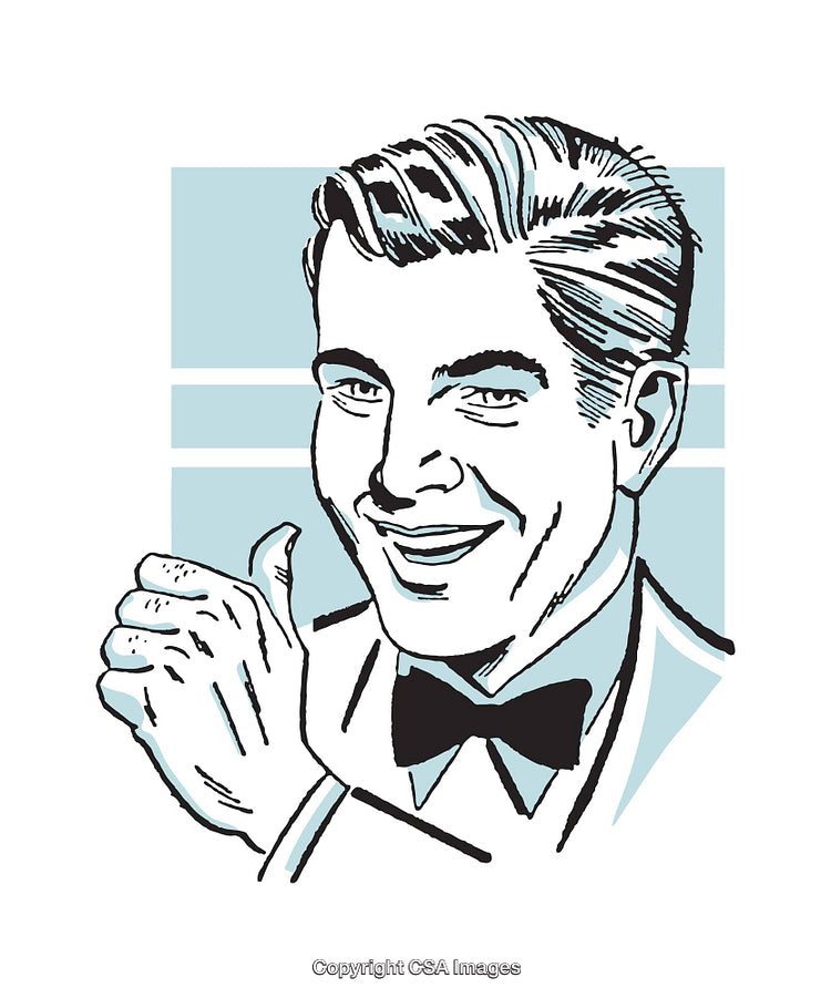 Retro Illustration of a Happy Man with a Confident Smile