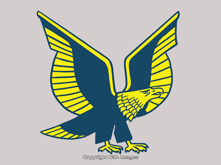 Bold Illustration of an Eagle With Spread Wings in Vibrant Colors
