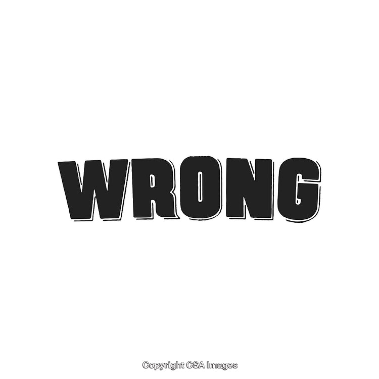 Bold 'Wrong' Text Art on a Simple White Background