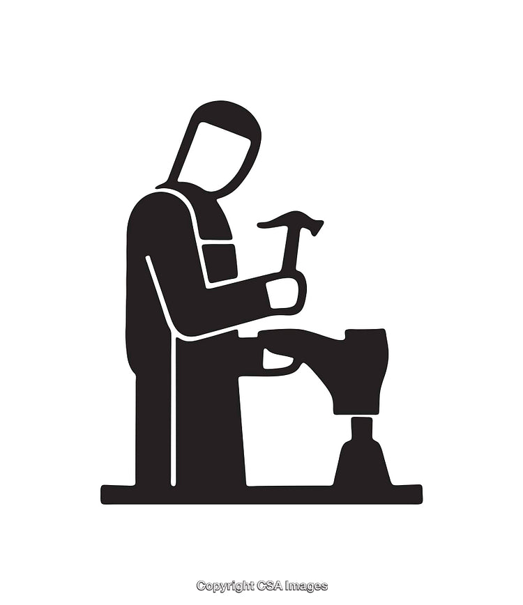 Silhouette of a Blacksmith Hammering on an Anvil Icon