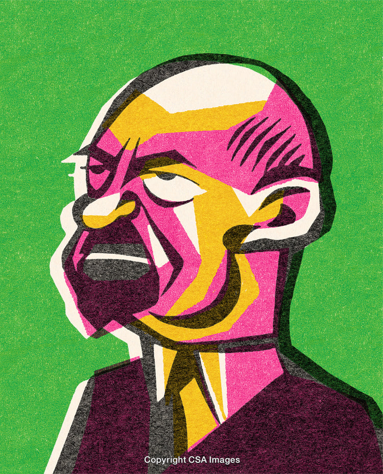Abstract Portrait of Figure in a Bold Graphic Art Style