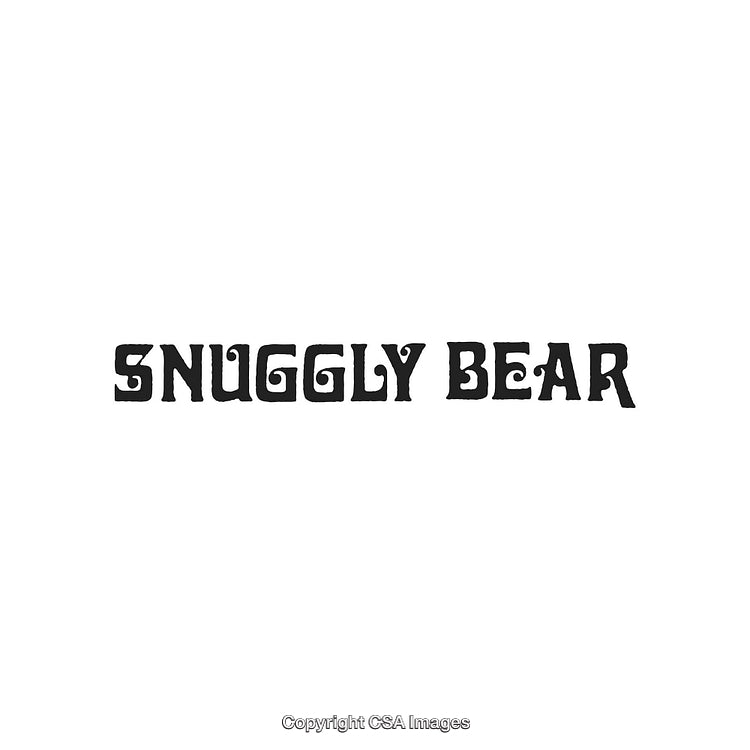 Playful Snuggly Bear Text Art with Plush Font Style on White