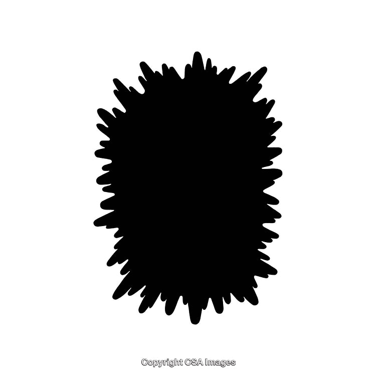 Black Spiky Border Shape With Abstract Design on White Background