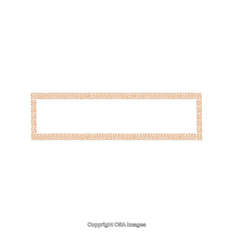 Abstract Symbolic Representation with Decorative Orange Elements in Grid Format