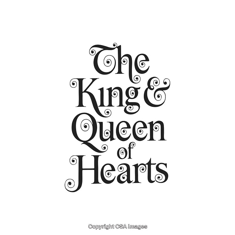Elegant Typography Design Reading The King and Queen of Hearts